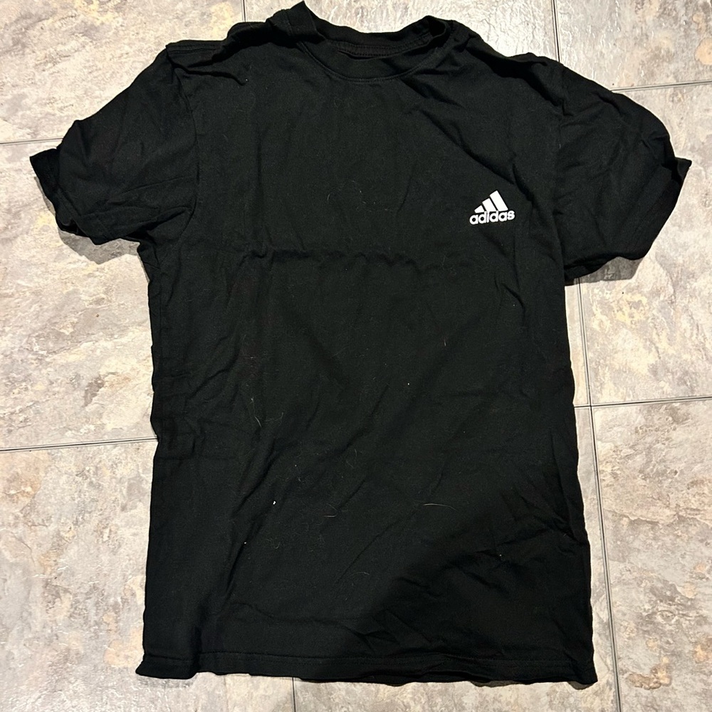 Adidas Black Short Sleeve Tee with Trefoil Logo